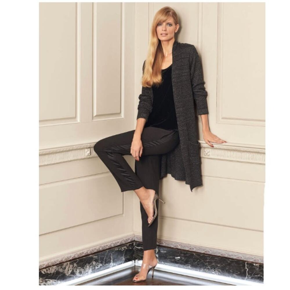 Eileen Fisher Silk Crepe Tapered Ankle Pants Satin